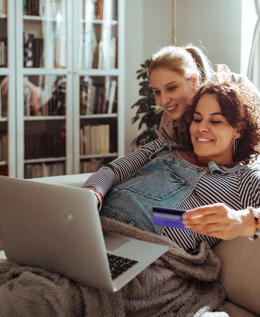Woman using a laptop