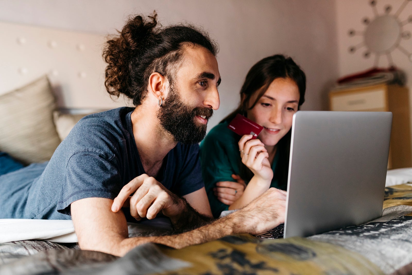 Couple with laptop